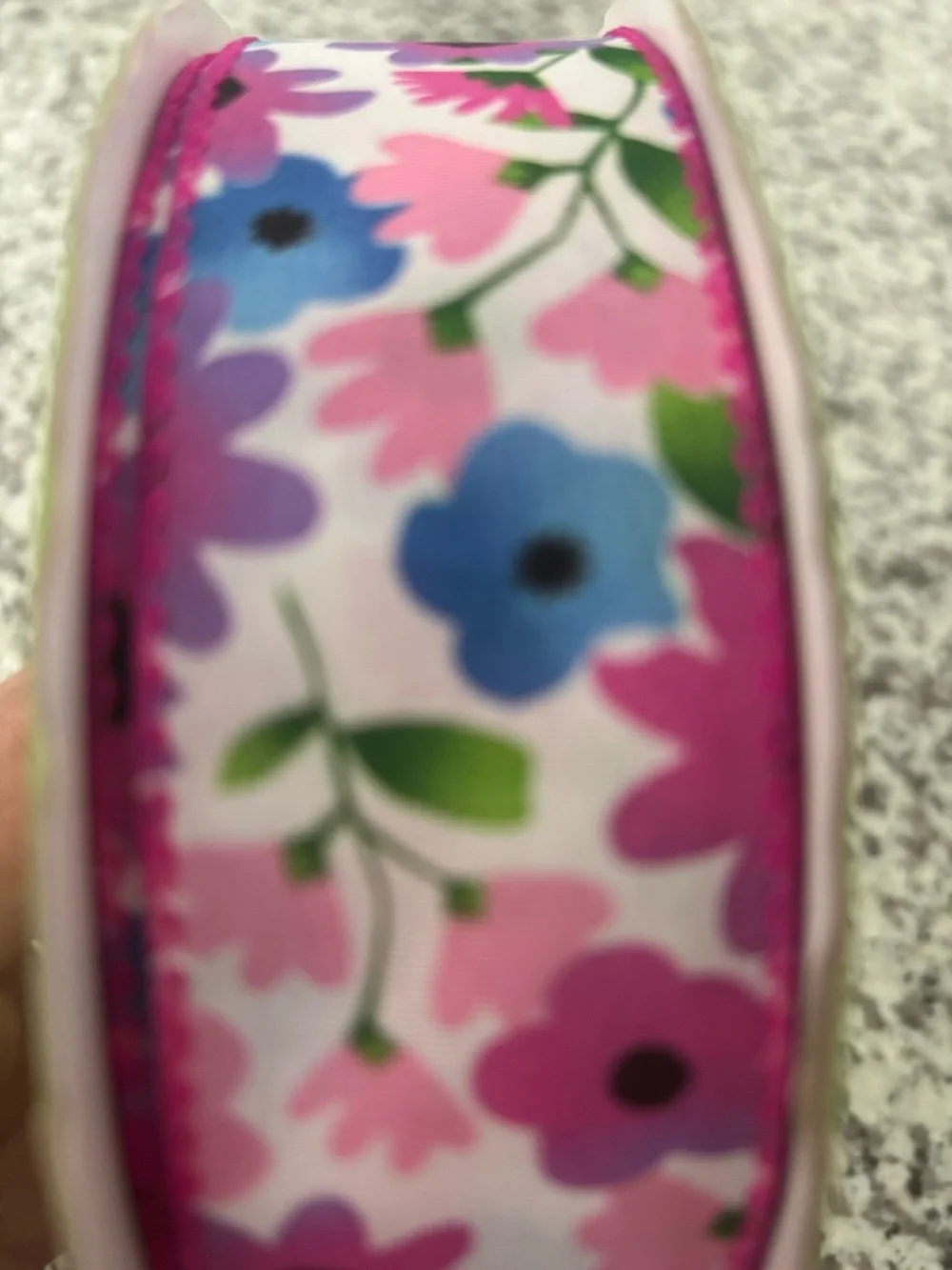Member's Mark Spring Floral Ribbon - Pink Perfect Florals 1.5 inches Final Sale